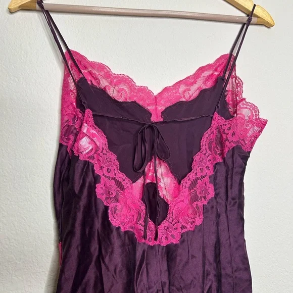 Vintage Victoria’s Secret purple & pink slip mini dress/top - Picture 5 of 15